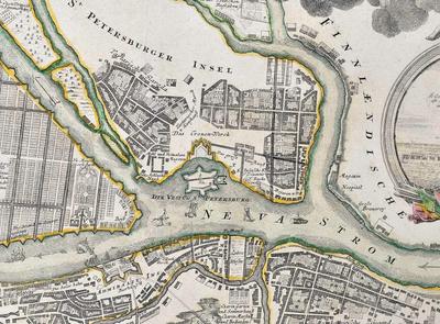Старинная карта Санкт-Петербурга. И. Хоманн. 18 век (до 1724 года). Купить  в антикварном магазине \"Терция\"