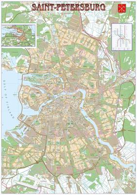 Купить карту Санкт-Петербурга на английском языке Интернет магазин CityKart