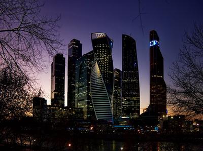 Москва-сити ночью. фотография Stock | Adobe Stock
