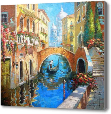 Репродукция картины \"Венеция\". Картина маслом на холсте \"Венеция\"