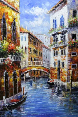 Картина маслом Светлая Венеция — В интерьер