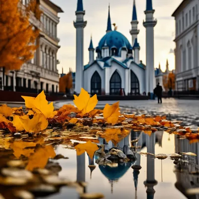 Казань вид в осенью в центре городе - Фото с высоты птичьего полета, съемка  с квадрокоптера - PilotHub