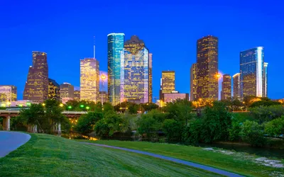 Хьюстон, Техас, США, городской горизонт города Стоковое Фото - изображение  насчитывающей дело, афоризма: 145302354