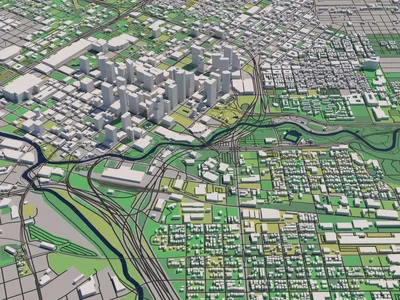 Хьюстон Техас США 30x30km 3D карта города 3D Модель $149 - .max .fbx .obj -  Free3D