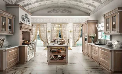 Белые кухни в классическом стиле с фасадами из массива №21