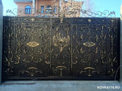 Купить кованые ворота с калиткой под ключ в Казани по низкой цене от 8500  руб