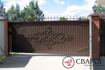 Кованые ворота с калиткой от производителя в Казани – цены и фото на сайте