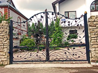 Купить кованые ворота с калиткой под ключ в Казани по низкой цене от 8500  руб