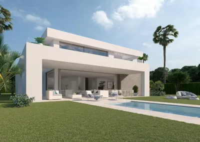 Новая Хай Тек вилла в Испании с бассейном, купить недвижимость у моря