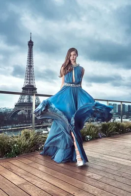 фотосессия в париже, париж в голубом, парижские платья, девушка, девушка в  париже - The-wedding.ru