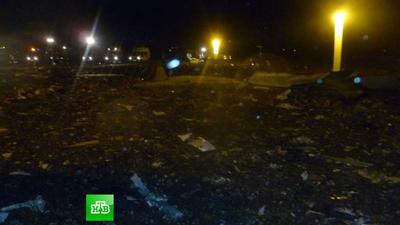 Огромный кратер от падения Boeing-737 в Казани засыпали землей // Видео НТВ