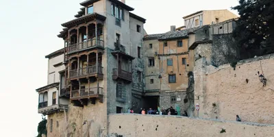 Panoramic view of the city of Cuenca, Spain, with its famous Casas Colgadas  (Hanging Houses Stock Photo - Alamy