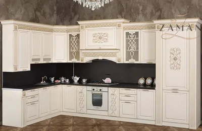 Купить готовую угловую кухню светлую классическую в Салехарде - КУХНИ -  Классическая мебель в Екатеринбурге