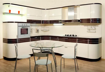Кухонный гарнитур с витриной Бостон 28 (ширина 180х365 см) от производителя  — DaVita-мебель