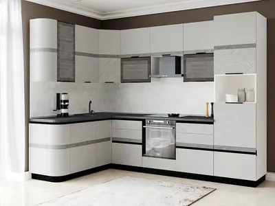 Кухонный гарнитур угловой Бостон 26 (ширина 187х301 см) от производителя —  DaVita-мебель