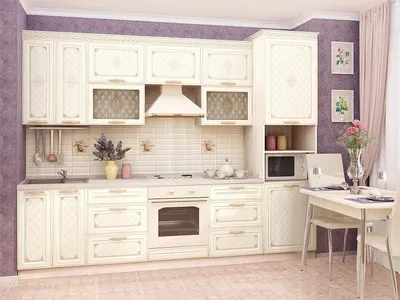 Кухонный гарнитур с витриной Милана 20 (ширина 300 см) от производителя —  DaVita-мебель