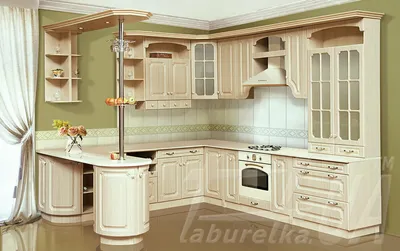 Купить кухню угловую 3,00*1,20 м крем орех в Екатеринбурге - КУХНИ -  Классическая мебель в Екатеринбурге