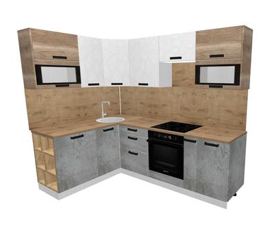 Купить кухонный гарнитур Нувель 1800мм белый/бетон белый по низкой цене в  Новосибирске предлагает магазин «Каталог Мебели». 👍