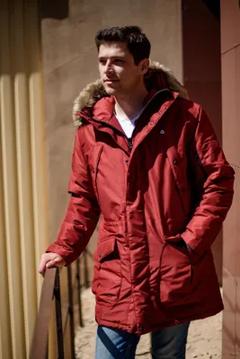 Зимняя мужская мембранная куртка Аляска, цвет бургундия | Интернет-магазин  CosmoTex