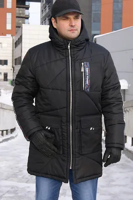 Мужская удлиненная зимняя куртка WH - цвет чёрный. Купить в интернет  магазине в СПб, цена 9790.00 руб. | WearHouse