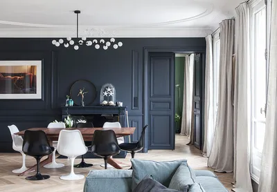 Стильная современная квартира с контрастными интерьерами в Париже 〛 ◾ Фото  ◾ Идеи ◾ Дизайн