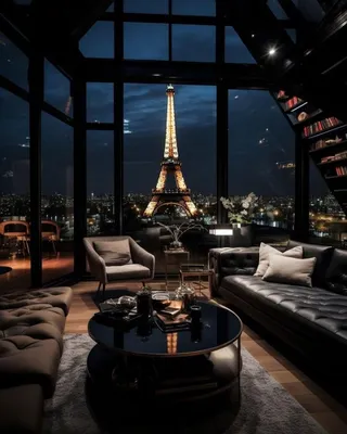 Стильная квартира в Париже с видом на Эйфелеву башню (5 фото) » Триникси