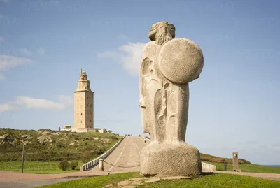 Tower of Hercules (Torre De Hercules) Lighthouse Located in the City of La  Coruna. Galicia, Spain Stock Photo - Image of tower, june: 156905342