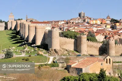 Medieval City Walls, Avila, Castile and Leon, Spain. UNESCO World Heritage  Site. - SuperStock