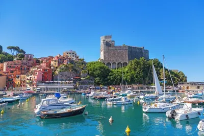 Lerici, Liguria, Italy. June 2020. Amazing seascape of the port seen from  the top of the castle overlooking the gulf. Beautiful sunny summer day  Stock Photo - Alamy