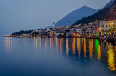 Pictures Italy Limone sul Garda Bay Night Temples Street lights