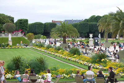Люксембургский сад и сенат Франции в Париже Стоковое Изображение -  изображение насчитывающей средневеково, париж: 205128583
