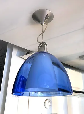 Светильник подвесной, синее стекло, Германия
