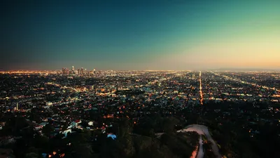 L.A. SkyLine, Лос Анджелес, Skyline, Город, Ночь, Ночь, Город, Лос анджелес,  Los Angeles (3840x2160) - обои для рабочего стола
