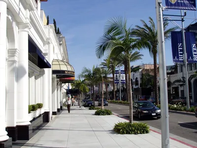 Беверли-Хиллз и Малхолланд-Драйв + карта города / Лос-Анджелес – Аллея  звезд, знак «Голливуд» и Беверли-Хиллз (фотографии, карта)