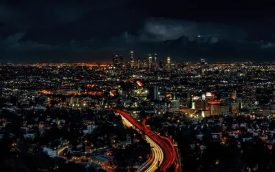 Обои Города Лос-Анджелес (США), обои для рабочего стола, фотографии города,  огни, ночного, лос-анжелес Обои для рабочего стола, скачать обои картинки  заставки на рабочий стол.