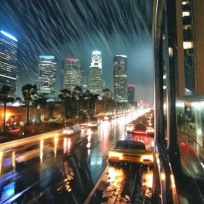 Городское Лос-Анджелес ночью Стоковое Изображение - изображение  насчитывающей финансовохозяйственно, заречье: 193255905