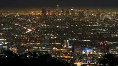 Чернобелое Фото Центра Лосанджелеса Ночью — стоковые фотографии и другие  картинки Лос-Анджелес - Лос-Анджелес, Округ Лос-Анджелес, Ночь - iStock
