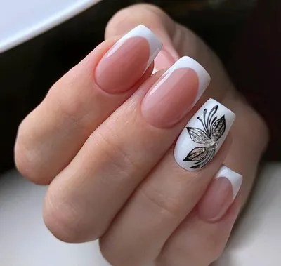 Дизайн ногтей гель-лак shellac - Лунный маникюр + френч (видео уроки  дизайна ногтей)