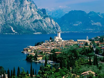 Beautiful Scenery Of Lago Di Garda, Malcesine Italy. Stock Photo, Picture  and Royalty Free Image. Image 61977407.
