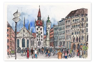 Shops Near Marienplatz In Munich, Germany Stock Photo, Picture and Royalty  Free Image. Image 116828449.