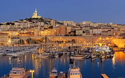 Обои Marseille,France Города Марсель (Франция), обои для рабочего стола,  фотографии marseille, france, города, марсель , франция, марсель, портовый,  город, катера, яхты, закат, вечер, причал Обои для рабочего стола, скачать  обои картинки заставки