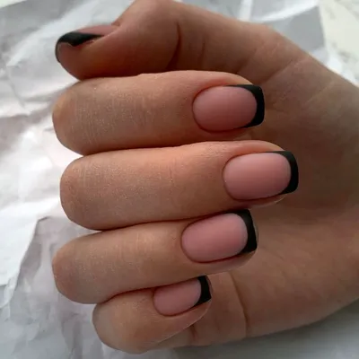Накладные ногти Kitty Nail матовый черный френч , средние, форма квадрат,  24 шт - купити за найкращою ціною в Україні ➤ KittyShop.com.ua