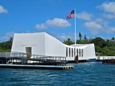 Interior of the USS Arizona Memorial at Pearl Harbor Stock Photo - Alamy