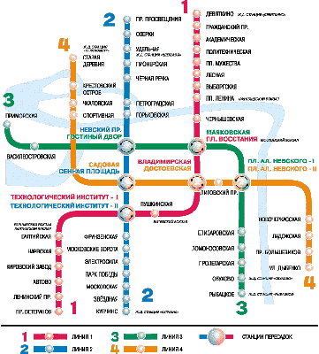 Схема метро Санкт-Петербурга