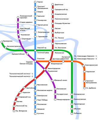 Схема метро Санкт-Петербурга