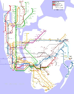 Нью-Йорк - карта метро | Детальная карта метрополитена Нью-Йорка для печати  или скачивания