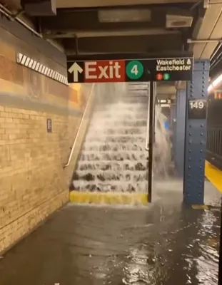 В Нью-Йорке — наводнение, залиты станции метро (фото) | \"Большая вода\"  стала результатом ливней, которые обрушились на город