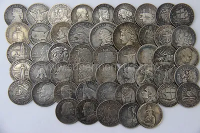 Коллекция копий 50 серебряных монет Америки