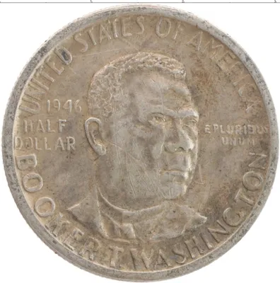 Купить монету 1/2 доллара США 1946 цена 1885 руб. Серебро A60-25 Номер  A40-30