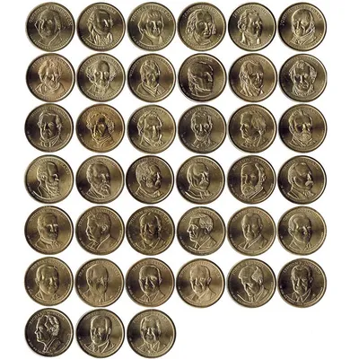 Полный набор монет Президенты США 1 доллар 2007 - 2016 гг. - Купить на  MONETNIK.net